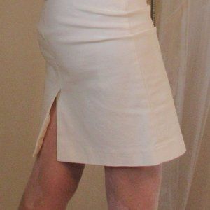 Andrea Jovine White-White Cotton & Spandex Mini Skirt, size 4